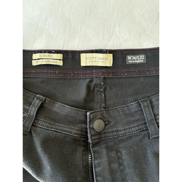 Scott James Jeans Mens 36X32 Black Slim Fit Casual Commute Work Golf Athletic - Picture 6 of 11